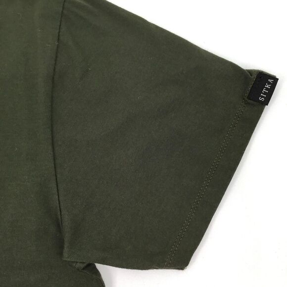 Sitka T-Shirt Mens Medium Army Green Camo Logo Short Sleeve Crew Neck Hunting - Picture 3 of 6